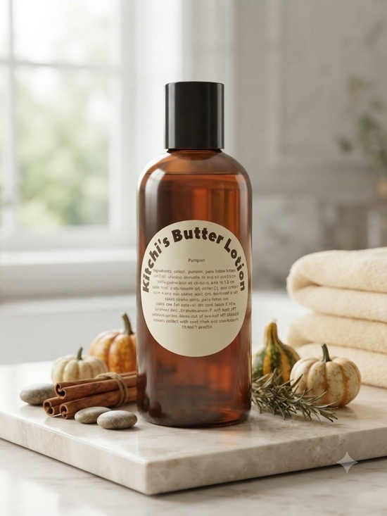 Gitchi's Other - Gitchi's Pumpkin Butter Lotion - Amber Bottle with Black Cap